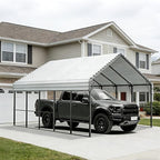 Metal Carport Heavy Duty 13x26ft Outdoor Galvanized Steel Car Port, Vehicle Canopy Garage Shade, Multi-Use Shelter for Car, Boat, Tractors & Outdoor Storage