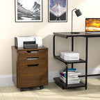 Giantex 3 Drawer Mobile File Cabinet Rolling Cabinets Filler with Lockable Casters, Vertical Deep Storage Filing Cabinet for Home & Office Printer Stand