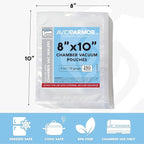 Avid Armor Chamber Vacuum Sealer Bags – Heavy Duty, BPA-Free, Pre-Cut Chamber Vacuum Bags for Food Preservation, Freezer Storage, Sous Vide and more, 250/Pack (8x10) – Multi-Use Vacuum Bags