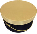 Sarah's Hat Boxes Classic Black/Gold Hat Box – 18.5" x 9.5" (Dia. x Ht.) Handmade in USA – Odorless Non-Toxic Adhesive, Cording Handle – Premium Storage for Hats & Accessories