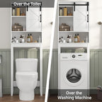 Over The Toilet Storage Cabinet, Bathroom Organizer with Adjustable Shelves and Anti-Tip Device, Space-Saving Storage Solution, White