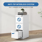 3 Drawer File Cabinet with Lock,Metal Vertical Filing Cabinets for Home Office,Heavy Duty File Storage Cabinet for Letter/Legal/A4/F4 Size File,Assembly Require (White, Vertical 3 Drawer)