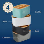 Sonder Los Angeles Union Large Bread Box | Fits Full Sourdough Loaves and More | Breadbox with Cutting Board | Homemade Bread Bin Storage Container | 14.25x9.25x7 in | Blue Green