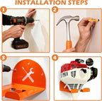 Trimmer Rack Wall Mount - Heavy Duty Wall Hanger for Grass Trimmer Garden Tools Chainsaw Hedge Trimmer 4 Pack Orange