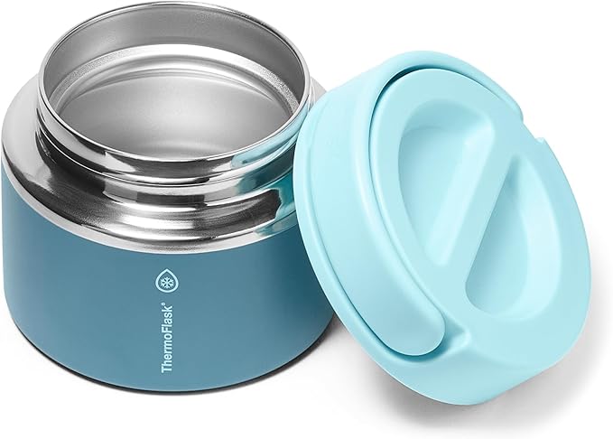 ThermoFlask 12 oz Double Wall Insulated Food Jar, Ocean Mist