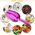 Metal Ice Scoop，Kitchen Ice Scooper for Ice Maker,Stainless Steel Small Ice Scooper for Freezer，Kitchen Gadgets Cookie Flour Pet Dog Food Scoop (purple, 3oz)