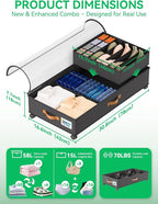 Under Bed Storage with Wheels, 2-Pack 58L Under the Bed Storage Containers with Lids, 1-Pack 15L Box, Organizer Bins Rolling Underbed Storage for Clothes, Underwear, Socks, Shoes - Delicate