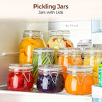 ComSaf 6-Pack 17oz Short Glass Storage Jars with Lids, Pint Sized Canning Jars for Jams & Pickling, Airtight Food Canisters for Spices, Nuts, Snacks & Kitchen Drawer Pantry Organization