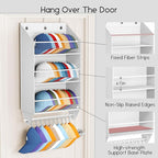 Over the Door Hat Rack - 3-Layer Design Hat Organizer Holds 30-36 Hats with 10 Hooks, Ideal Hat Rack for Door, Over the Door Organizer for Closet, Apartment, Bedroom, Dorm, 2 Pack, White