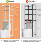 Over-The-Toilet Storage Rack, 4-Tier Bathroom Organizer Shelf Over Toilet with Adjustable Shelf and Basket, Freestanding Space Saver Bathroom Shelves Above Toilet for Room (Pure White)