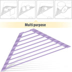 Tomorotec Compact Silicone-Coated Triangle Dish Drying Rack for Sink Corner - Foldable Stainless Steel Over-The-Sink Organizer and Storage Shelf (Light Purple)