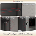 Keonjinn 17" x 25" Silver Bathroom Medicine Cabinets with Mirror, Recessed or Surface Wall-Mounted Aluminum Alloy Framed Beveled Mirror with Storage, 2 Adjustable Shelves for Bath Modern