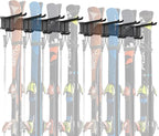 WALMANN Garage Storage Organization Wall Ski Rack 8 Pairs of Skis Mount Ski Hanger for Garage Snowboard Wall Rack Holds Up to 400 lbs