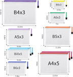 EOOUT 28pcs Mesh Zipper Pouch, Waterproof Zipper Bags, 8 Sizes Plastic Travel Pouch, 10 Colors, Multipurpose for Board Game, Travel Storage, School Supplies, Office Appliances, Home Organize