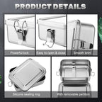 Umigy 8 Pcs Stainless Steel Food Containers 1200ml Metal Bento Lunch Box Stainless Steel Food Storage Containers, Lockable Clips to Leak Proof, Reusable Dishwasher Snack Boxes for Work