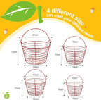 4 Pieces Egg Baskets for Collecting Fresh Eggs with Handle Chicken Wire Egg Basket Metal Storage Basket for Gathering Transporting Eggs Fruit Food Farmhouse Kitchen Decoration 4 Size(Red)
