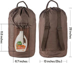 Seiritex Large Laundry Backpack Bag with Detergent Holder and Adjustable Shoulder Straps, Clothes Laundry Backpack for College, Travel, Apartment, Laundromat, Dorm Room (Brown)