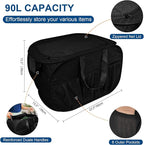 Collapsible Laundry Baskets, Tear Proof Pop Up Laundry Hamper with Lid, Dual Handles Durable Foldable Laundry Basket, Easy to Carry Laundry Hamper for Home, Laundry Room, Bedroom, Dorm, Travel Black