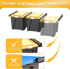 WALMANN Ceiling Tote Storage Rails, Heavy Duty Garage Ceiling Bin Storage Rack Adjustable Overhead Tote Slide Rail(4 Pack for 3 Bins, Bins Are Not Included)
