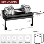 ZUNTO 2pcs Magnetic Paper Towel Holder for Fridge, Black Kitchen Organizer with Towel Roll Holder, Spice Shelf and 2 Hanging Racks(No Drilling)