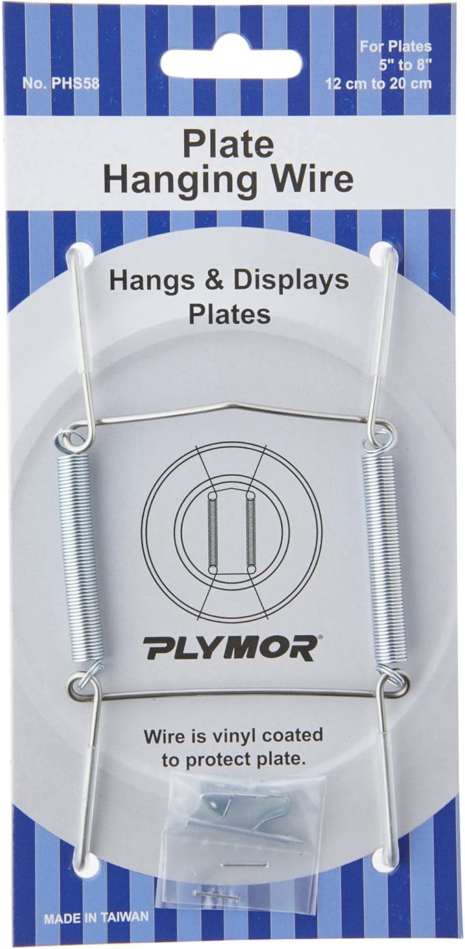 Plymor Stainless Steel Wall Mountable Plate Hanger, 4.625" H x 2.5" W x 0.5" D (For Plates 5" - 8"), Pack of 12