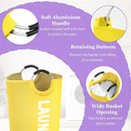 125L Large Laundry Basket with Handles, Foldable Clothes Hampers Stand Up Well, Portable Dirty Clothes Hamper, Rugged Laundry Basket for Flat, Dorm, Travel, Yellow