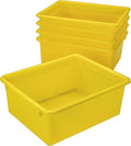 Storex Letter Size Deep Storage Tray – Organizer Bin for Classroom, Office and Home, Yellow, 5-Pack (62526A05C)