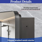Bathroom Medicine Cabinet,20"x20" Square Mirror Door with Stainless Steel Frame,Recessed & Surface Wall Cabinet with Glass Shelves, Rust-Resistant Bathroom Storage Cabinet