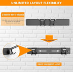 48 Inch Garage Tool Organizer Wall Mount - Heavy Duty 480 lbs Capacity Tool Rack with 6 Adjustable Hooks, Wall Mounted Storage System for Garage, Shed, Workshop (Black)