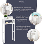 Derby Over-The-Toilet Storage Shelf – 44" Tall Modern Bathroom Space Saver with Open Shelves – Freestanding Organizer Rack for Toiletries & Towels by Alaterre Furniture (White)