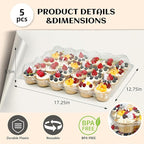 24 Count x 5 Sets Plastic Cupcake Containers, Durable and BPA-Free Cupcake Holder with Lid for Easy Transport Storage, Stackable Clear Cupcake Carriers, Reusable Dessert Boxes
