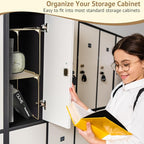 Locker Organizer Shelf Stackable Extra Locker Shelf for School Locker Organizer Storage Cabinet Accessories Suitable for School, Office, and Home use (1, Golden)