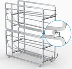Soda Can Organizer Storage Rack, 2 Pack Stackable Beverage Soda Can Dispenser Organizer Holder for Refrigerator, Cabinet, Pantry (Silver)