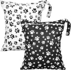 Shappy 2 Pcs Large Travel Laundry Bag Washable Waterproof Wet Dry Large Dirty Clothes Bag Bathing Workout(Paw)