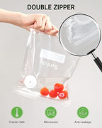 Syntus Vacuum Sealer Bags for Food, 60 Pcs (S+M+L) 8" x 10" and 10" x 13.8" and 11.8" x 13.8" Food Storage Bags for Sous Vide Cooking Microwave Heating, Air Valve Zipper Bags