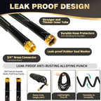 Garden Hose 25 ft Water Hose Flexible Heavy Duty Outdoor Lightweight No Kink Long Non-Expandable High Pressure Flat Hoses Pipe 100’ Strong 3/4’’ Brass Fitting for Outside Yard Lawn Car Wash
