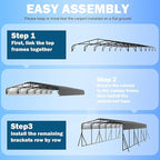 20X30 FT Large Metal Carport, Heavy Duty with Reinforced Galvanized Carports, Feature Weather Resistant Shelter Carport Canopy, Oversized Car Port for Boats, Cars, Trucks, and Tractors