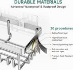Veken Shower Caddy 6-Pack, Advanced Rustproof Design, No Drilling Adhesive Shelves, Rack with Soap Holder, Large Capacity Bathroom Organizers and Storage, Wall-Mounted Kitchen & Home Decor, Silver