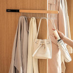 Pull Out Belt Rack for Closet, Sliding Hooks Hanger Rack for Bras Ties Tank Top Scarf Jewelry, Space Saving Organizr for Wardrobe Cabinet, Right Side 8 Hooks Rail, 2 Pcs