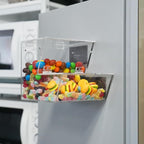 Clear Acrylic Candy Dispenser Bin with Scoop,Magnetic Snack food Storage for Bulk Candy,Cereal,Pet food,Laundry Pods
