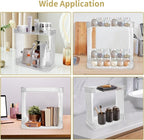 Acrylic 2 Tier Bathroom Counter Organizer,Makeup Organizer for Vanity,Clear Organizer Shelf for Kitchen Sink Countertop Storage,Perfume Tray for Dresser,Decor Tray for Skincare Cosmetics