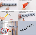 Broom Hanger Wall Mount Broom and Mop Organizer Wall Hanging Garden Tool Organizers Rack Garage Laundry Room Organizations and Storage with Hooks Heavy Duty