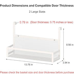 Hanging Bathroom Baskets Fine Mesh Wire Storage Basket Over Cabinet Door Organizer No Drilling Required for Kitchen Bathroom Office, Large, 2 Pack