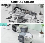 TECHMILLY Collapsible Laundry Basket Durable Pop Up Hamper with 2 Compartments for Sort and Storage, Portable Dirty Clothes Hamper for Dorm, Laundry Room or Travel (Grey + Begie)