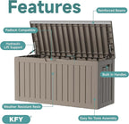 80 Gallon Waterproof Resin Deck Box, UV Resistant Outdoor Storage for Garden, Patio, Porch, Delivery, Grey