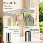 Wall Mounted Drying Rack 31.5'', Foldable Wall Clothes Drying Rack, Space Saving Laundry Drying Rack, Heavy Duty Clothes Drying Rack 5 Rods, Collapsible Clothing Rack for Bathroom Balcony