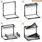 VUSIGN Under Kitchen Sink Organizer 2 Tier, Pull Out Under Sink Organizers and Storage, Bathroom Cabinet Kitchen Organization Storage Shelf, 1 Pack Black