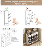 Shoe Cabinet with 2 Flip Drawers & 2 Drawers,Farmhouse Shoe Storage Cabinet for Entryway,Slim Freestanding Narrow Organizer Rack for Front Door Entrance,White