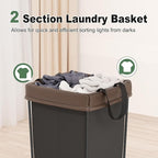 2PK Laundry Hamper with Wheels, Rolling Laundry Basket with Wheels Laundry Sorter Cart, Narrow Slim Clothes Hamper Organizer with Sturdy Metal Frame