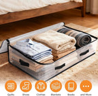 4 Pack Under Bed Storage Bags, 75L Foldable Clear Storage Containers with Handles, Dual Zippers for Comforter, Clothes, Bedding, Linen Sheets, Sweaters, Blanket Storage
